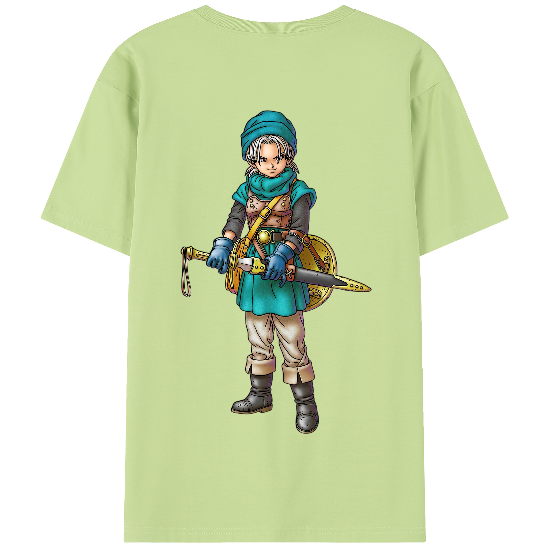 （画像用） ドラゴンクエスト Doragon Kuesuto Dragon Quest 綿100％半袖Tシャツ（背面プリント）